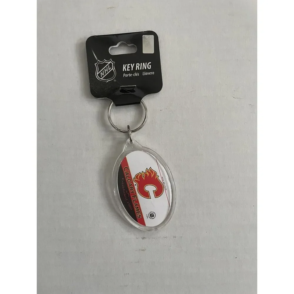 Calgary Flames WinCraft Acrylic Keyring Chain NHL NWT